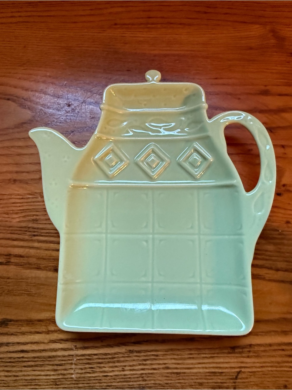 At Home Internacional Mint Green Ceramic Teapot Spoon Rest Biscuit Plate Trinket
